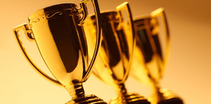 Award of Gold Rated Supplier Status trophies