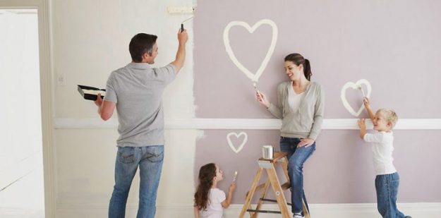 A family painting on the wall