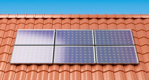 solar panels in the roof top