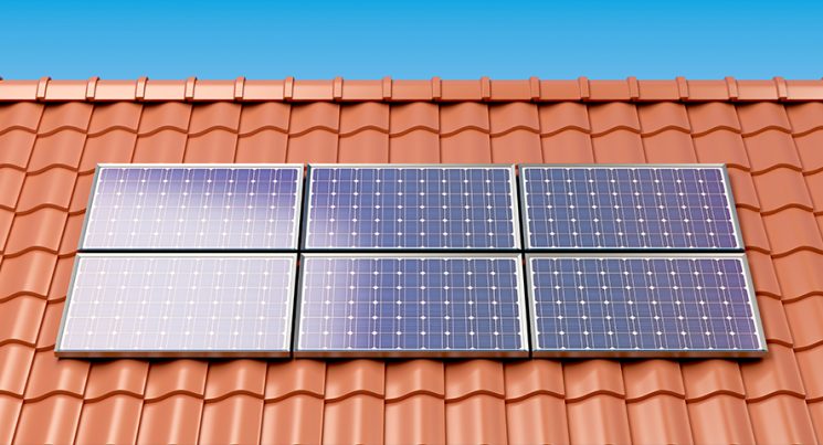 solar panels in the roof top
