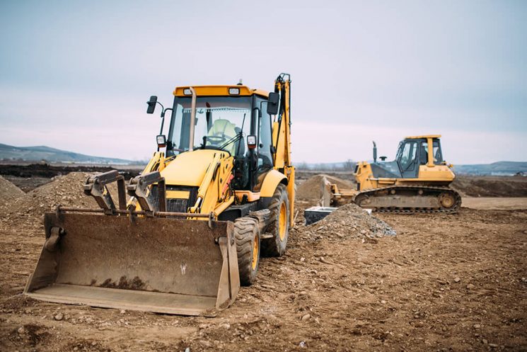 Two excavator truck car