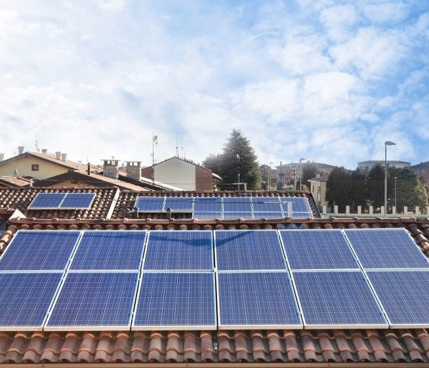 Solar panels on roof