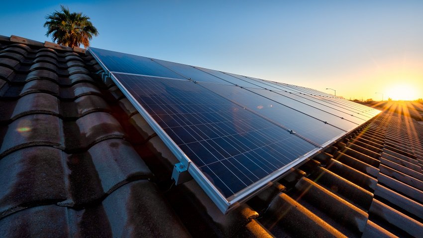 solar panel on roof